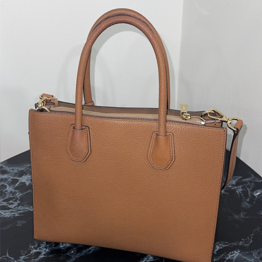 MICHAEL KORS Women's Mercer Large Accordion Tote Bag Acorn Brown AUTHENTIC - Picture 6 of 16